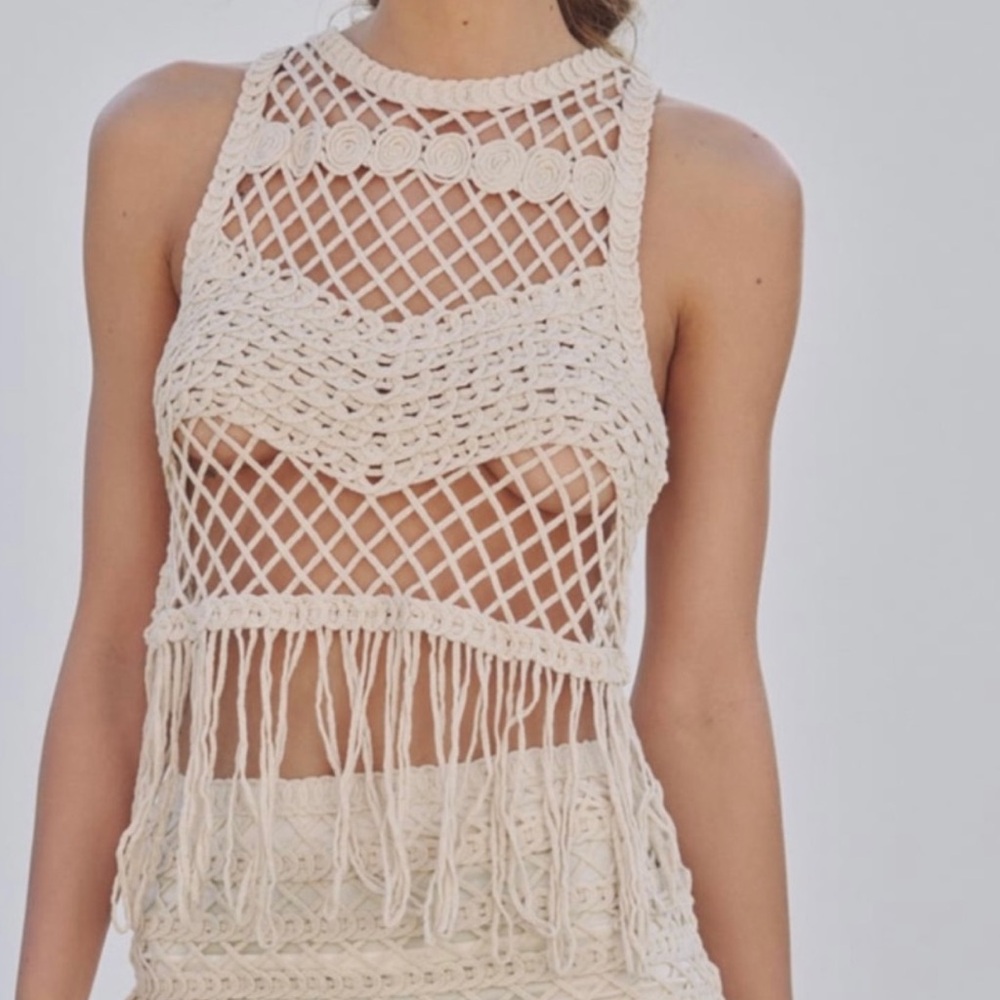 Fringed knit top